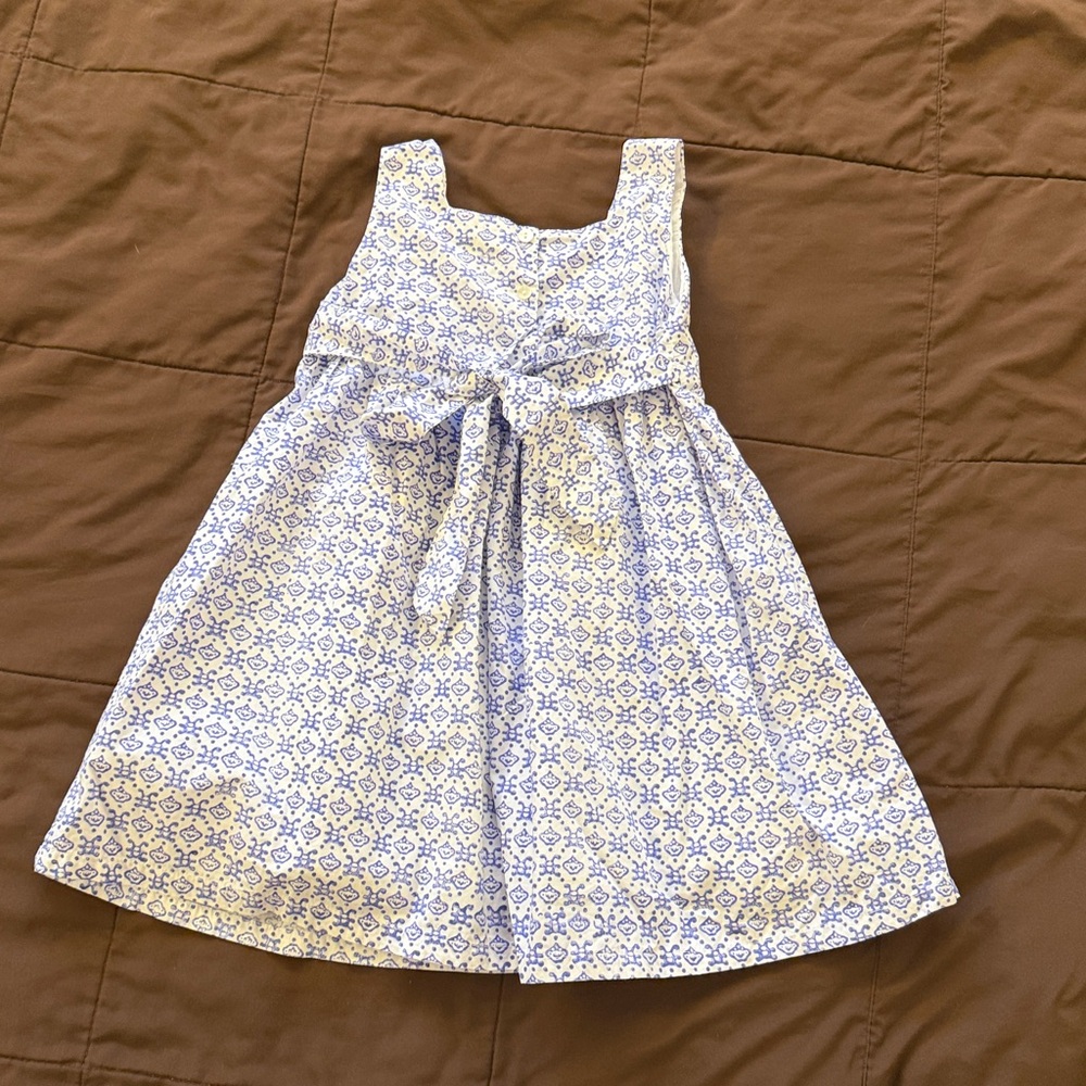 Roller Rabbit White and Blue block print Dress girls 6 - Picture 5 of 5